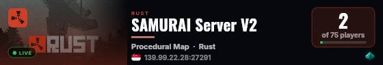SAMURAI Server V2 live status badge
