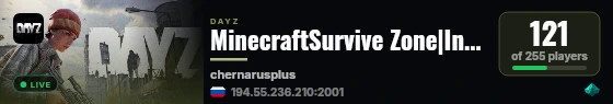 MinecraftSurvive Zone|Infected|NoMap live status badge