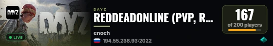 REDDEADONLINE (PVP, RU, VANILA++, LOOT, MAP) live status badge