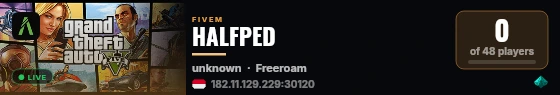 HALFPED live status badge
