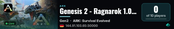 Genesis 2 - Ragnarok 1.0 - (v358.24) live status badge