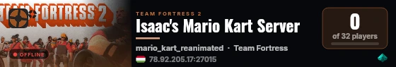 Isaac's Mario Kart Server live status badge