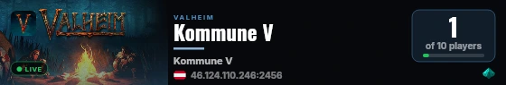 Kommune V live status badge