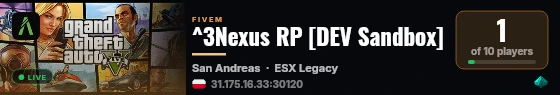 ^3Nexus RP [DEV Sandbox] live status badge