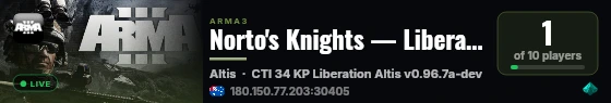 Norto's Knights — Liberation live status badge