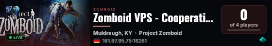 Zomboid VPS - Cooperativo live status badge