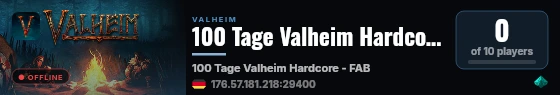 100 Tage Valheim Hardcore - FABIO4U live status badge