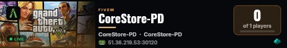 CoreStore-PD live status badge