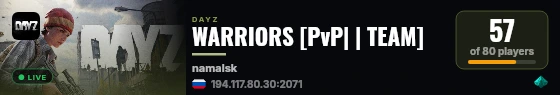 WARRIORS [PvP| | TEAM] live status badge