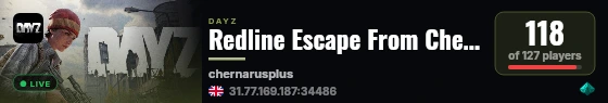 Redline Escape From Chernarus |5 GroupMax live status badge