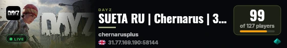 SUETA RU | Chernarus | 3PP | PVP MORE LOOT | WIPE 12.09 live status badge