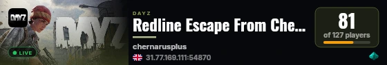 Redline Escape From Chernarus |5 GroupMax live status badge