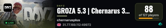 GROZA 5.3 | Chernarus 3PP | 4 MAX | RU | PVP live status badge