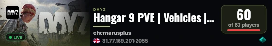 Hangar 9 PVE | Vehicles | Cars | Helis live status badge