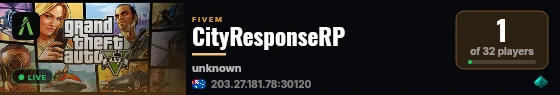 CityResponseRP live status badge