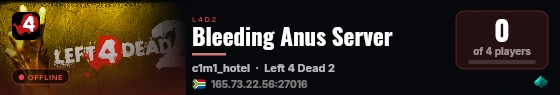 Bleeding Anus Server live status badge