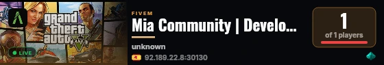 Mia Community | Developlement Server live status badge