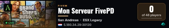 Mon Serveur FivePD live status badge