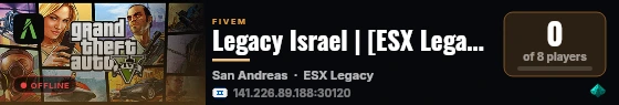 Legacy Israel | [ESX Legacy] live status badge