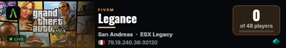 Legance live status badge