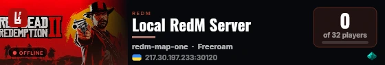 Local RedM Server live status badge