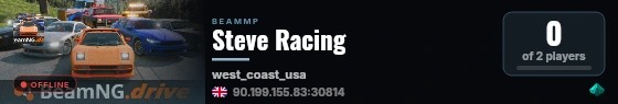 Steve Racing live status badge