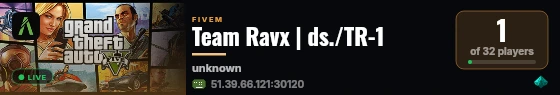 Team Ravx | ds./TR-1 live status badge