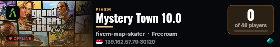Mystery Town 10.0 live status badge