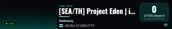 [SEA/TH] Project Eden | isleprojecteden.com live status badge
