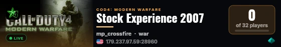 Stock Experience 2007 live status badge