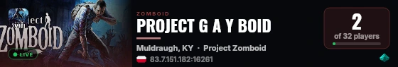 PROJECT G A Y BOID live status badge
