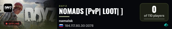 NOMADS [PvP| LOOT| ] live status badge
