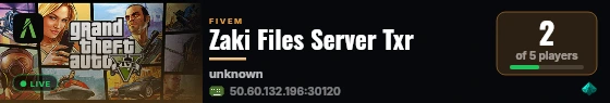 Zaki Files Server Txr live status badge