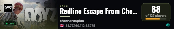 Redline Escape From Chernarus |5 GroupMax live status badge