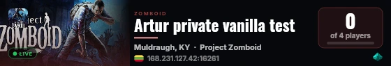 Artur private vanilla test live status badge