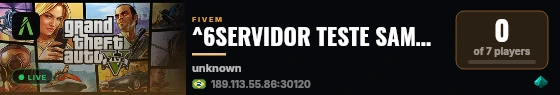 ^6SERVIDOR TESTE SAMUS🌈 live status badge