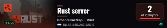 Rust server live status badge