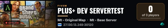 PLUS+ DEV SERVERTEST live status badge