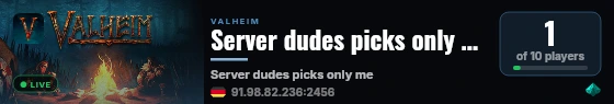 Server dudes picks only me live status badge