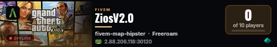 ZiosV2.0 live status badge