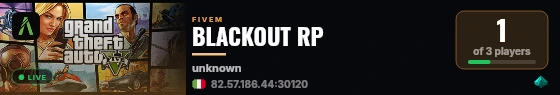 BLACKOUT RP live status badge