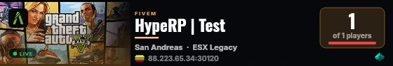 HypeRP | Test live status badge
