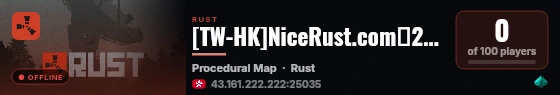 [TW-HK]NiceRust.com｜2x｜Quad｜Main｜FullWiped live status badge