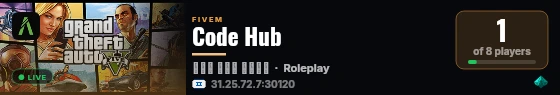 Code Hub live status badge