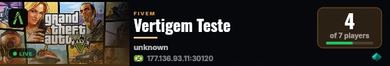 Vertigem Teste live status badge