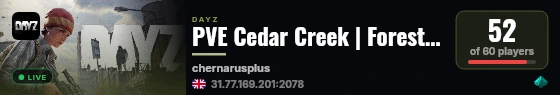 PVE Cedar Creek | Forest Loot | Hunting | Missions live status badge