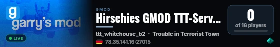 Hirschies GMOD TTT-Server live status badge