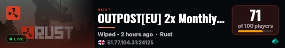 OUTPOST[EU] 2x Monthly |Solo/Duo/Trio/Quad| Just Wiped #2 live status badge