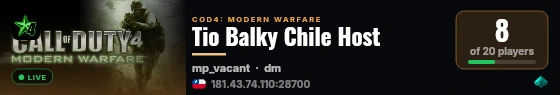 Tio Balky Chile Host live status badge