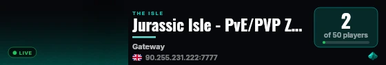 Jurassic Isle - PvE/PVP Zones - Growth x2 - Voice Chat live status badge
